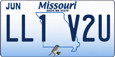 MO license plate LL1V2U