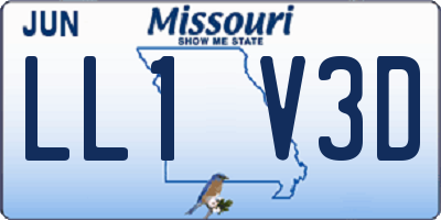MO license plate LL1V3D