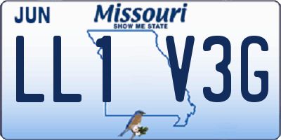 MO license plate LL1V3G