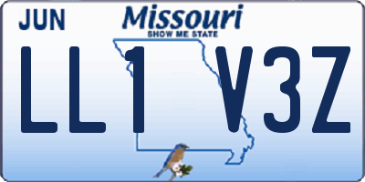 MO license plate LL1V3Z