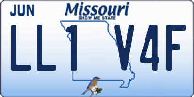 MO license plate LL1V4F