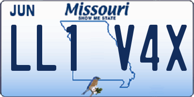 MO license plate LL1V4X