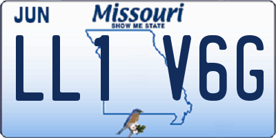 MO license plate LL1V6G