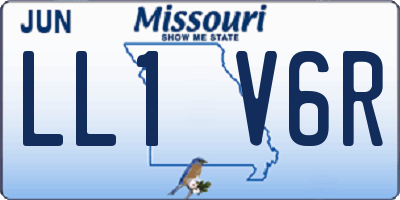 MO license plate LL1V6R
