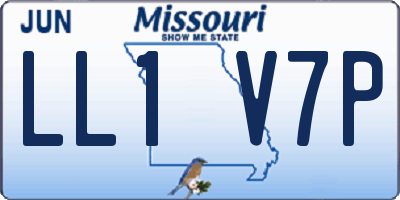 MO license plate LL1V7P