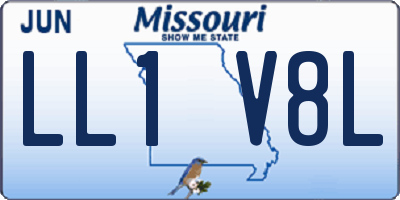 MO license plate LL1V8L