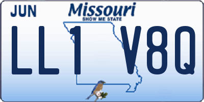 MO license plate LL1V8Q