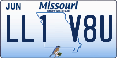MO license plate LL1V8U