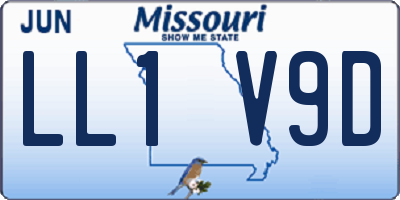 MO license plate LL1V9D