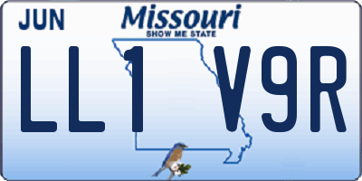MO license plate LL1V9R