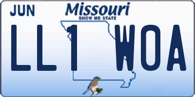 MO license plate LL1W0A