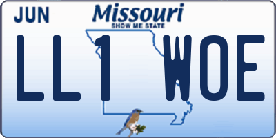 MO license plate LL1W0E