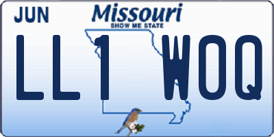 MO license plate LL1W0Q