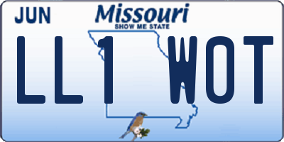 MO license plate LL1W0T