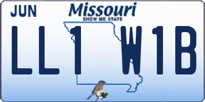 MO license plate LL1W1B