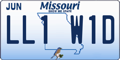 MO license plate LL1W1D