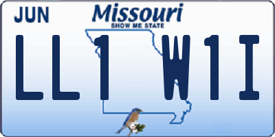 MO license plate LL1W1I