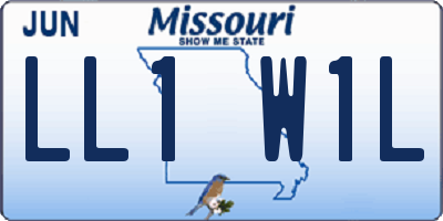 MO license plate LL1W1L