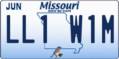 MO license plate LL1W1M