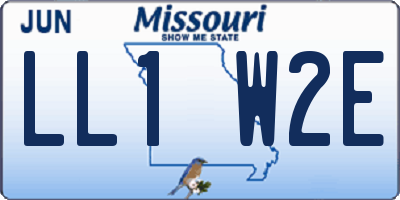 MO license plate LL1W2E