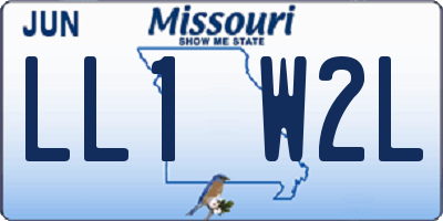 MO license plate LL1W2L