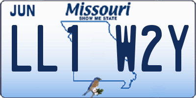 MO license plate LL1W2Y