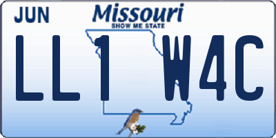 MO license plate LL1W4C