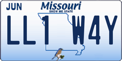 MO license plate LL1W4Y