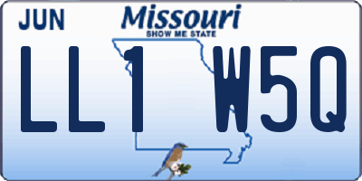 MO license plate LL1W5Q