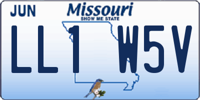 MO license plate LL1W5V