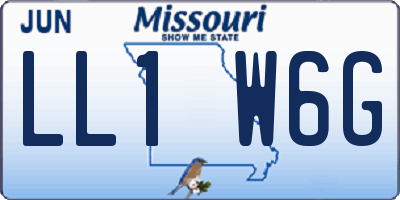 MO license plate LL1W6G