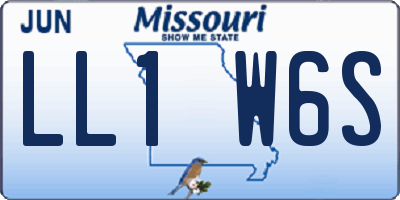 MO license plate LL1W6S