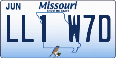 MO license plate LL1W7D