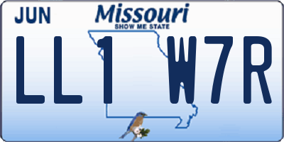 MO license plate LL1W7R