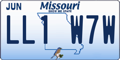 MO license plate LL1W7W
