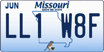 MO license plate LL1W8F