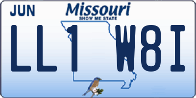 MO license plate LL1W8I