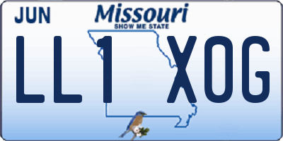 MO license plate LL1X0G