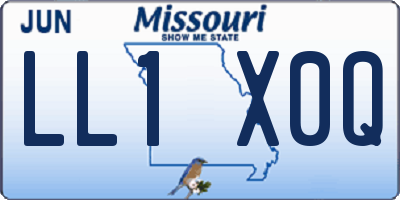 MO license plate LL1X0Q