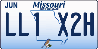 MO license plate LL1X2H