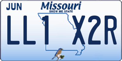 MO license plate LL1X2R