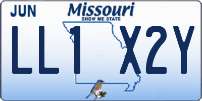 MO license plate LL1X2Y
