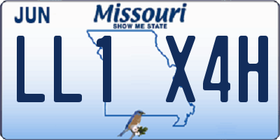 MO license plate LL1X4H