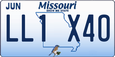 MO license plate LL1X4O