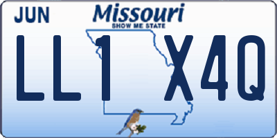 MO license plate LL1X4Q