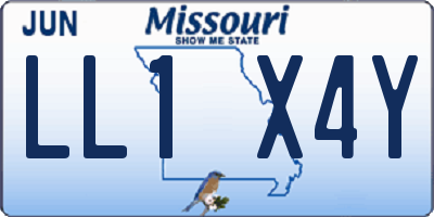 MO license plate LL1X4Y