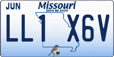 MO license plate LL1X6V