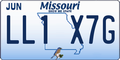 MO license plate LL1X7G