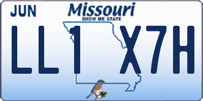 MO license plate LL1X7H