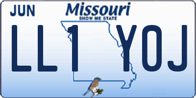 MO license plate LL1Y0J